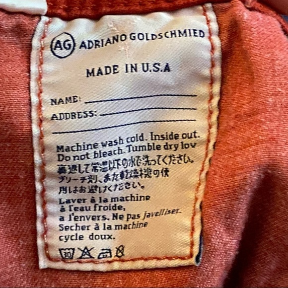 Adriano Goldschmied AG The Stevie Ankle Slim Straight Rust Jeans 29R - Picture 9 of 11